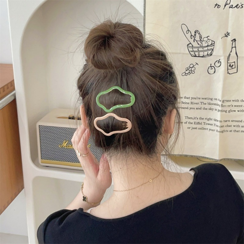 Kẹp Tóc Kim Loại Hình Đám Mây / Gợn Sóng Phong Cách Hàn Quốc Ngọt Ngào Cho Nữ Y2K