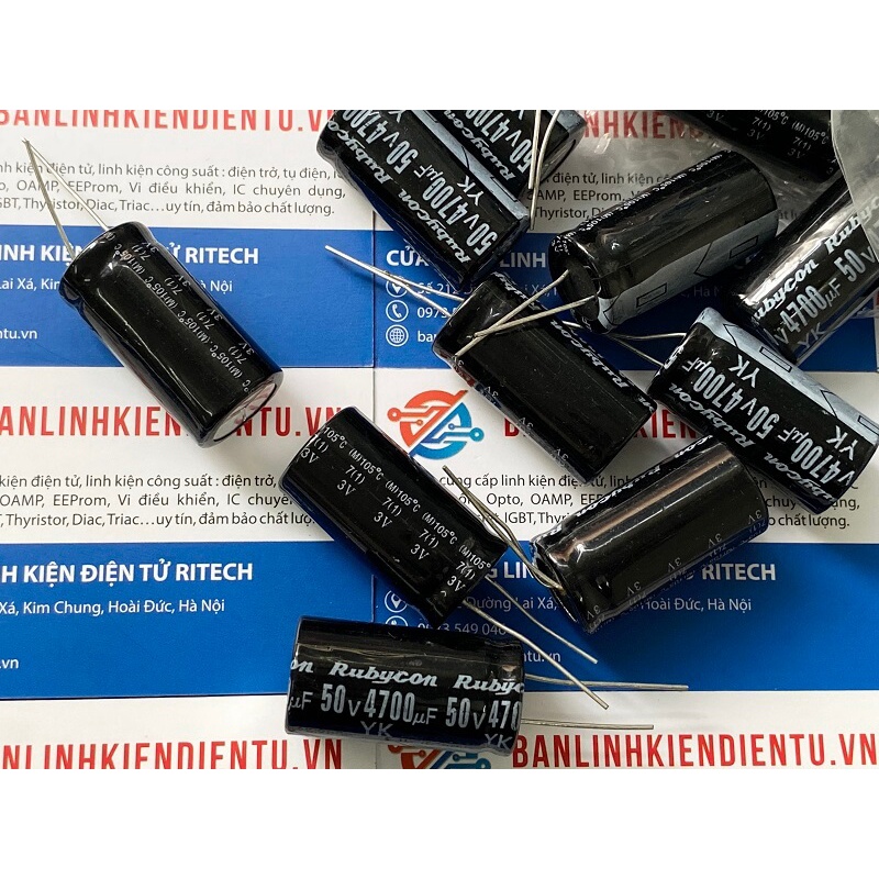 Tụ hóa Rubycon 4700uF 50V kích thước 18x35mm