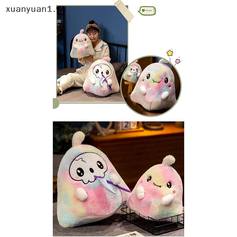 Xuan Gấu Bông Mềm Hình Ma Nhuộm Màu Trắng Dễ Thương Trang Trí Halloween