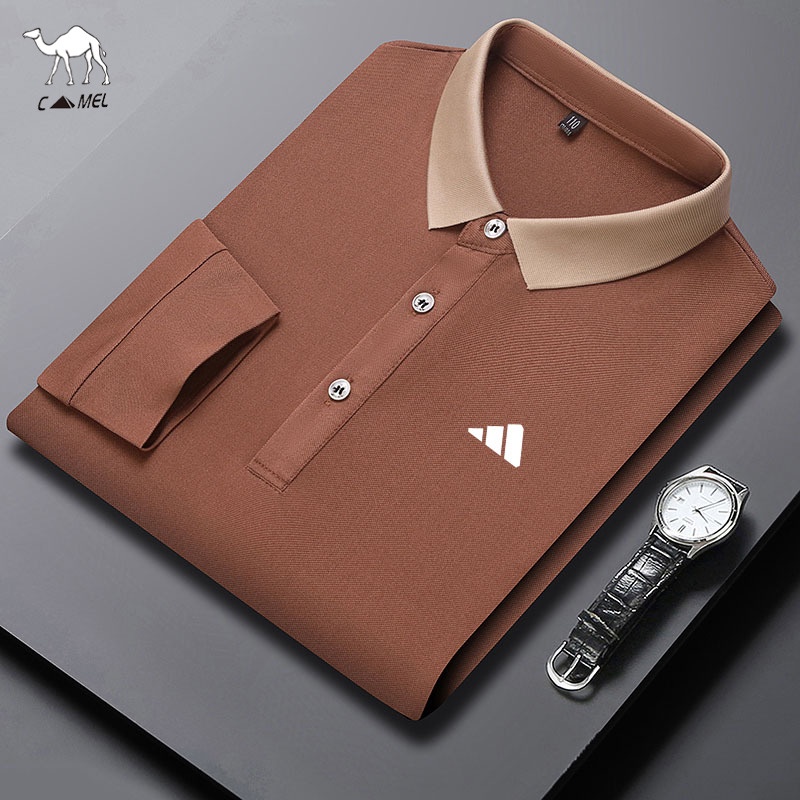 Áo polo Dài Tay Chất Liệu Cotton Thiết Kế Mới Năng Động Thời Trang Dành Cho Nam