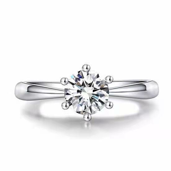 Nhẫn Dạng Mở Có Thể Điều Chỉnh Kích Thước One Carat of Platinum Moissanite Đá Moissanite Quà