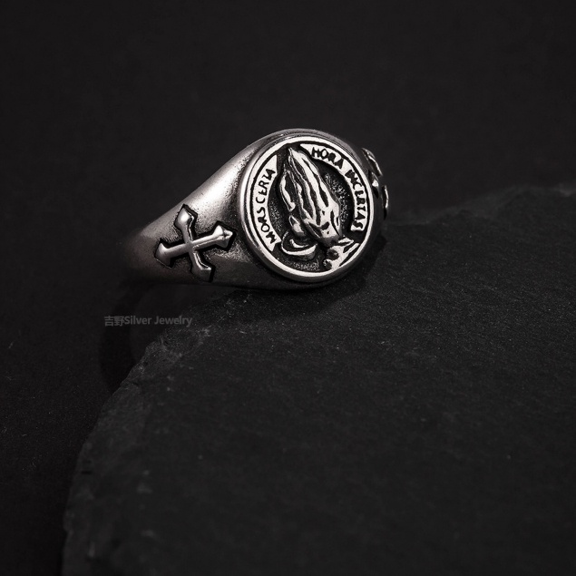 Nhẫn nam nữ titan freesize hình bàn tay phật HOPE Merin titan không gỉ điều chỉnh được size - Nhẫn Hope