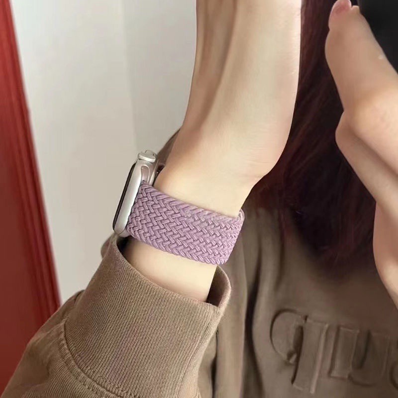 Dây Đeo Đồng Hồ Dạng Bện Co Giãn Cho iWatch Ultra 49mm 45mm 44mm 42mm 41mm 40mm 38mm 8 7 6 5 4 se 3