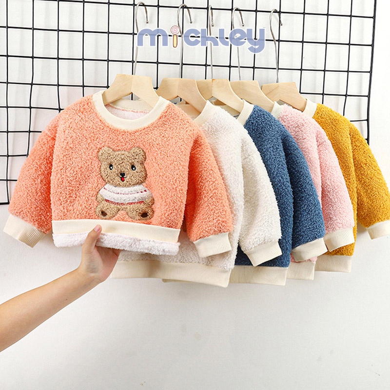 Micley Áo Khoác Một Mảnh Lót Nhung Dày Giữ Ấm Mùa Thu Đông Phiên Bản Hàn Quốc Cho Bé Trai Và Bé Gái
