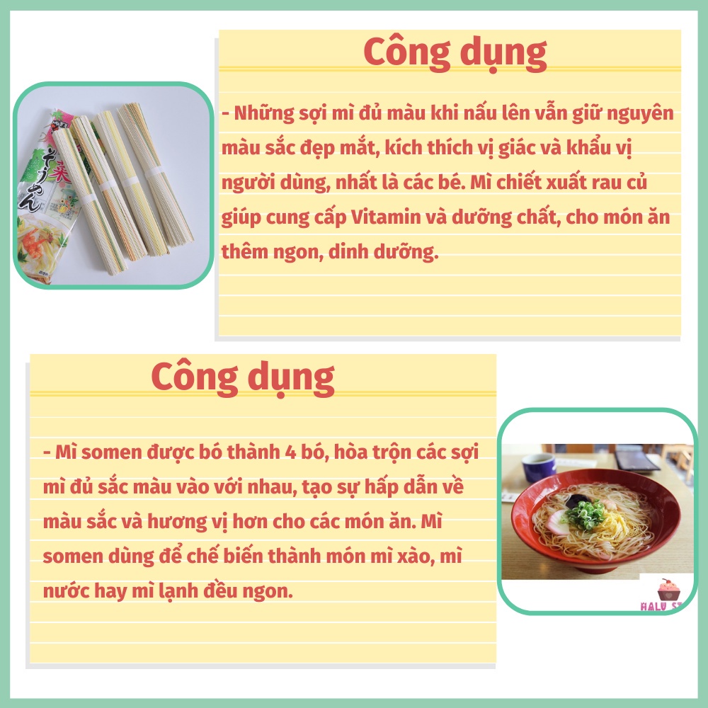 Mì somen rau củ ngũ sắc cho bé ăn dặm từ 8 tháng, mì somen Itsuki Nhật Bản 320g, 80g x 4 bó/ túi, Date 12/2025