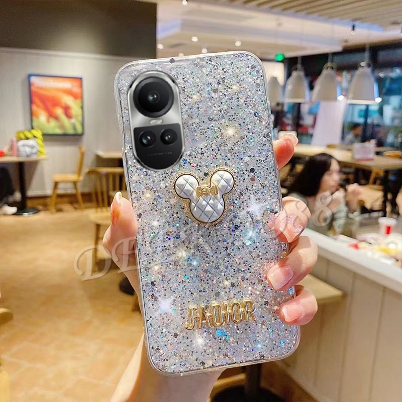 Ốp Điện Thoại tpu Mềm Trang Trí Kim Tuyến Hình Gấu Cho oppo reno 10 pro plus 10pro 10pro + a78 a58 4g 5g reno10 pro 2023