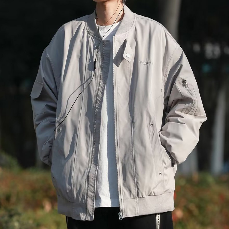 Áo khoác nam ESEA tay dài màu trơn phong cách Harajuku Nhật Bản đơn giản thời trang