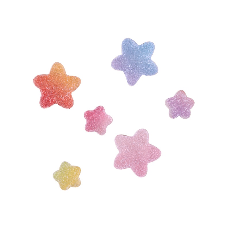 Kẹp Tóc Hình Ngôi Sao Hoạt Hình Màu gradient Kích Thước Nhỏ Bằng Nhựa resin Kẹo gum diy