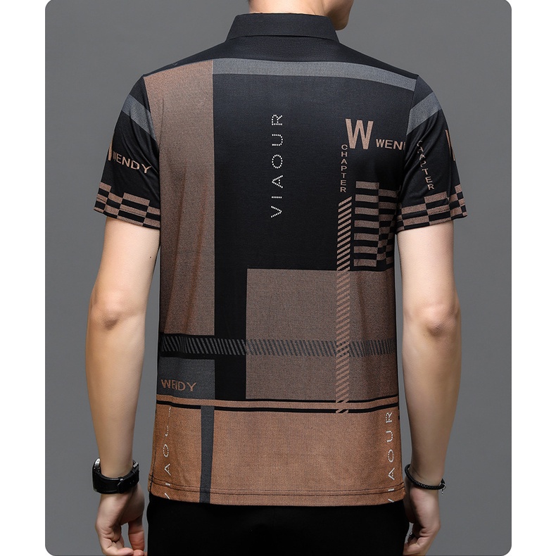 Áo Thun POLO Tay Ngắn Dáng Rộng Chất Liệu Cotton Mỏng Thoáng Khí Thời Trang Cho Nam