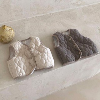 Mùa thu và mùa đông nam và nữ vest trẻ em trong quần áo trẻ em phong cách cổ điển thời trang hai lớp chần bông áo khoác vest chống gió cho trẻ sơ sinh