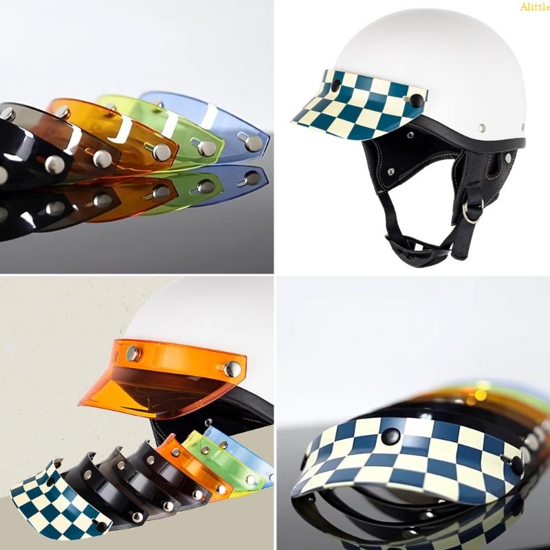 Alittle 3 snap-button helmet visor universal wind shield for open face motorcycleshelmet