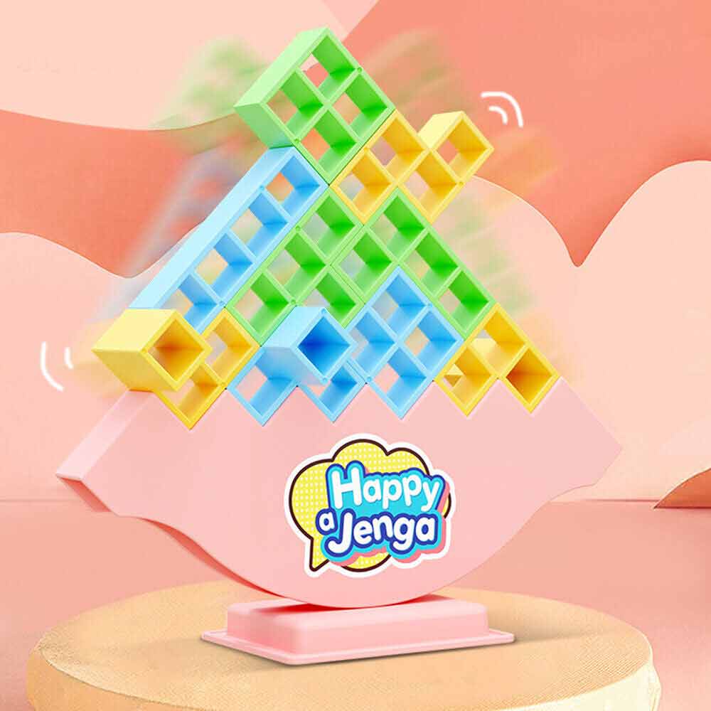 16Pcs Tetra Tower Game Stacking Blocks Balance Puzzle Assembly Bricks Kids Toys~