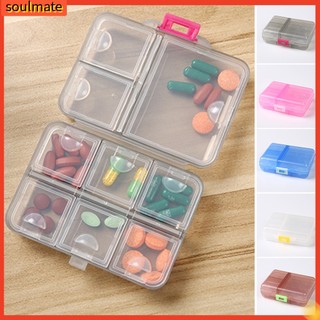 Pill box reusable anti-crack separated moisture-proof classified store pills transparent double-layer with lid medicine box for travel
