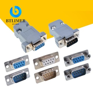 Btlimer db9 d-sub connector plug, 485 com port protective 9 pin jack socket, com plug connector có thể tháo rời với vỏ nhựa rs232 serial female port socket dây cáp