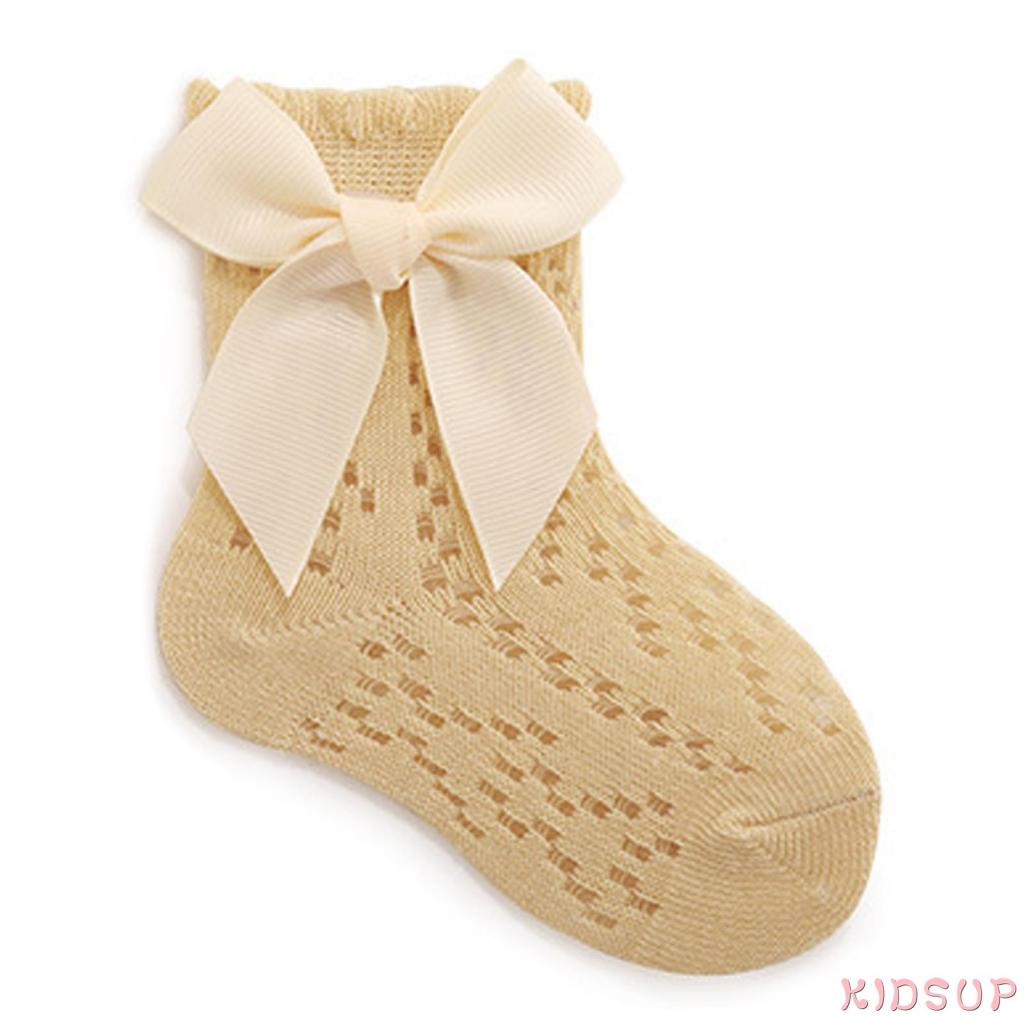 Kidsup1-toddler girls vớ mắt cá chân mùa hè lưới thoáng khí nơ công chúa vớ cho tiệc cưới du lịch