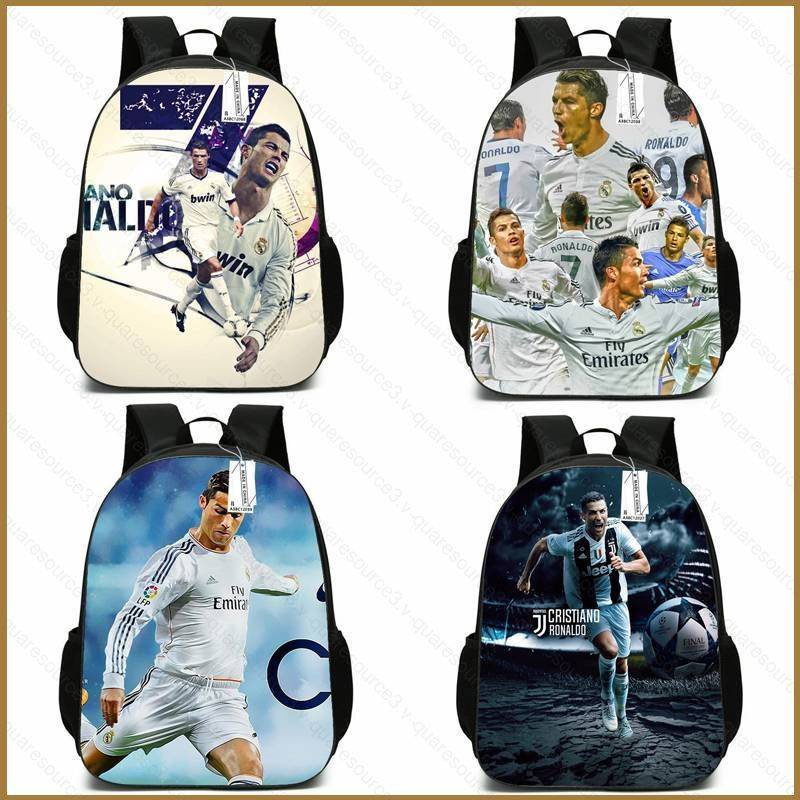 Sq3 cristiano ronaldo ba lô cho nữ nam sinh viên dung tích lớn in thoáng khí túi đa năng cá tính