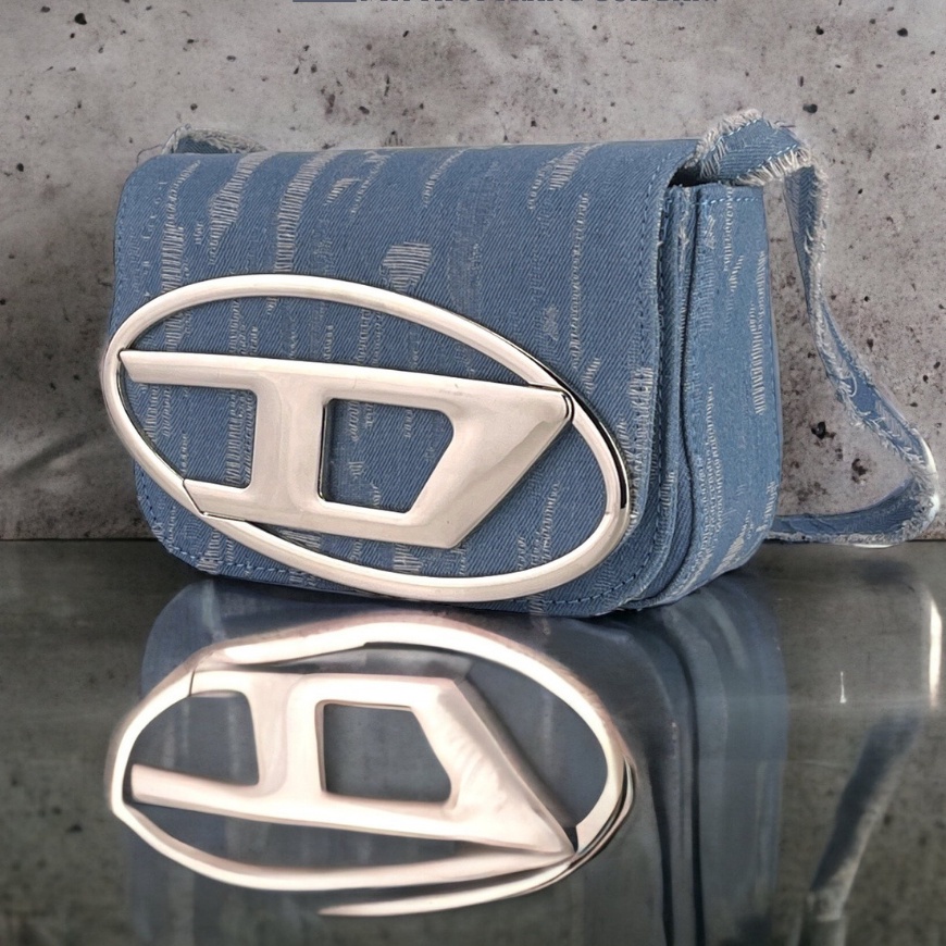 Túi DIESEL 1DR canvas shoulder bag , Túi kẹp nách chữ D jean rách kèm dây đeo chéo mẫu mới T054-TA