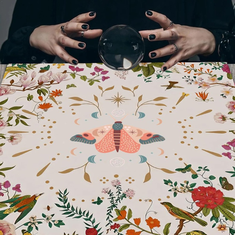 Youn bướm hoa chiêm tinh bàn thờ vải tarot khăn trải bàn bói toán thẻ khăn trải bàn tấm thảm phù thủy suppli