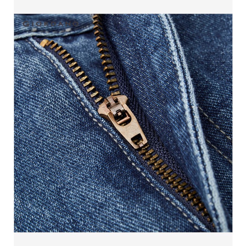 Quần denim GIORDANO 18113615 ống rộng phối 5 túi thời trang dành cho nam