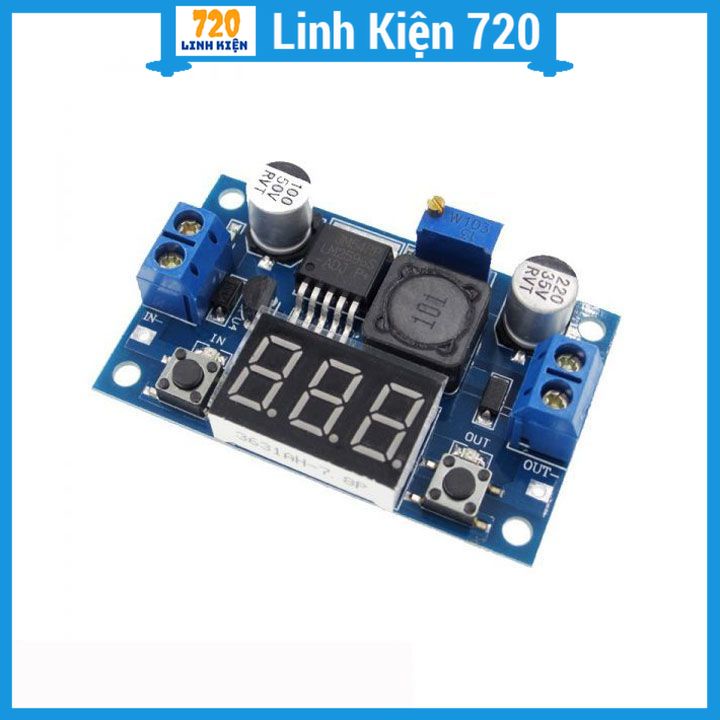 Module Buck hạ áp LM2596 màn hình hiển thị led In 4-40V Out 1.25-37V 3A