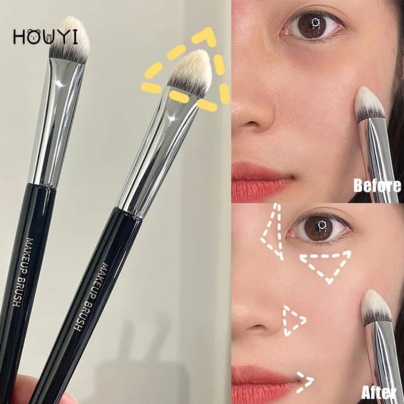 1pc angled contour makeup brushes / multi-function facial concealer brush / cover dark circles foundation brush detail beauty tool
