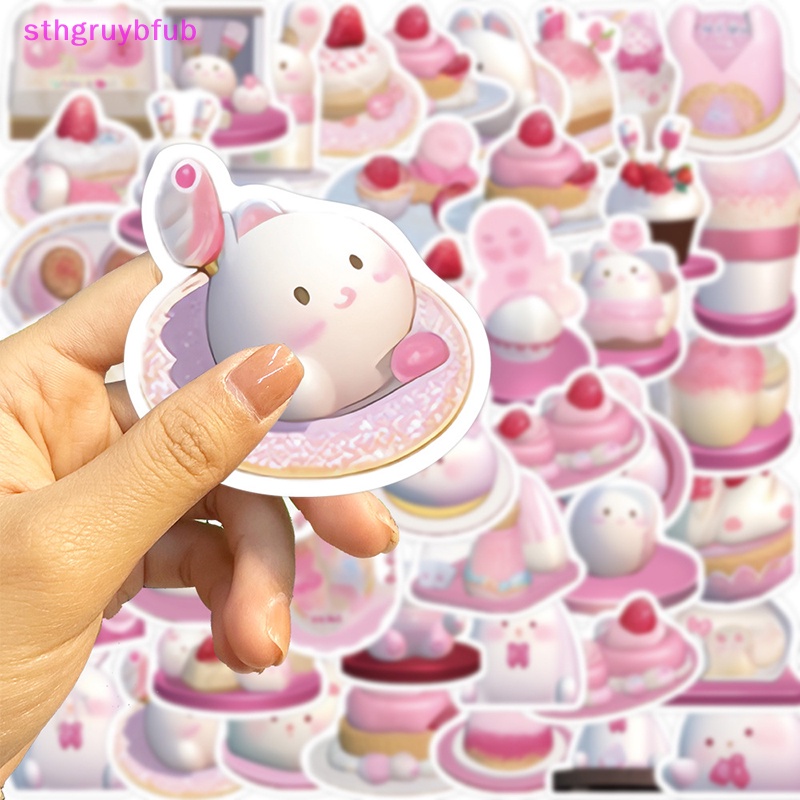 Sthb 49 cái dễ thương màu hồng pudding thỏ anime dán hành lý ván trượt kawaii diy cool graffiti girl gradient sticker kid toy vn