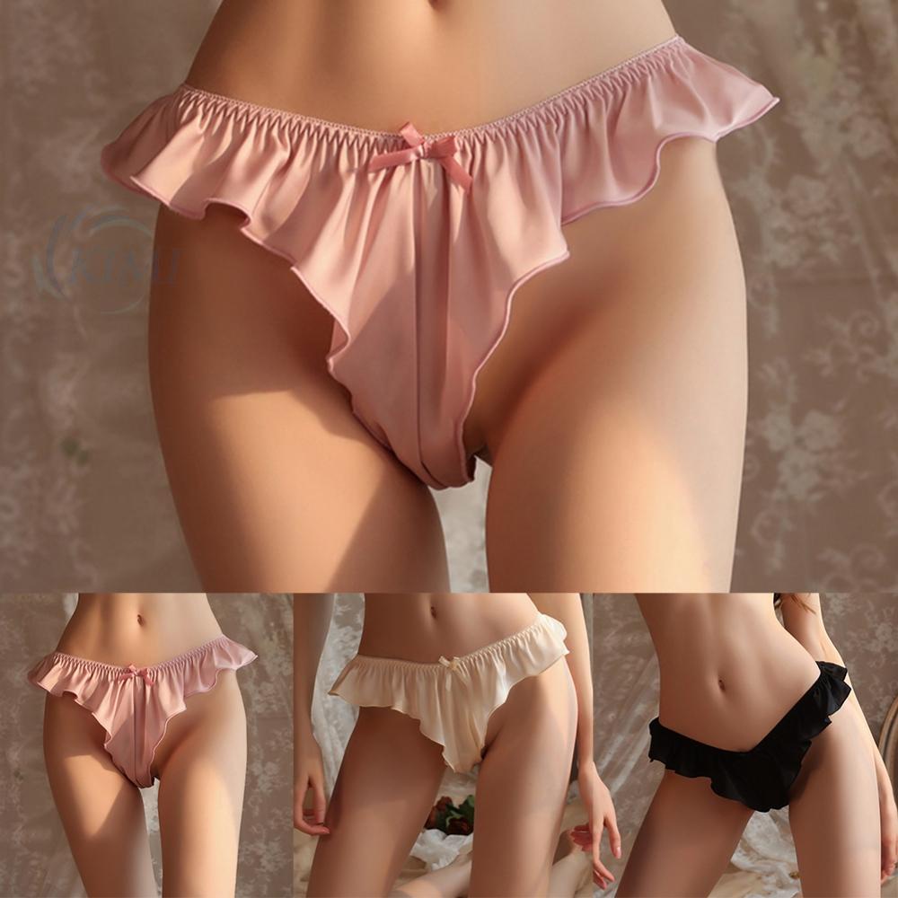 Đồ lót satin thời trang và gợi cảm cho phụ nữ ruffle knickers với nhiều màu sắc khác nhau