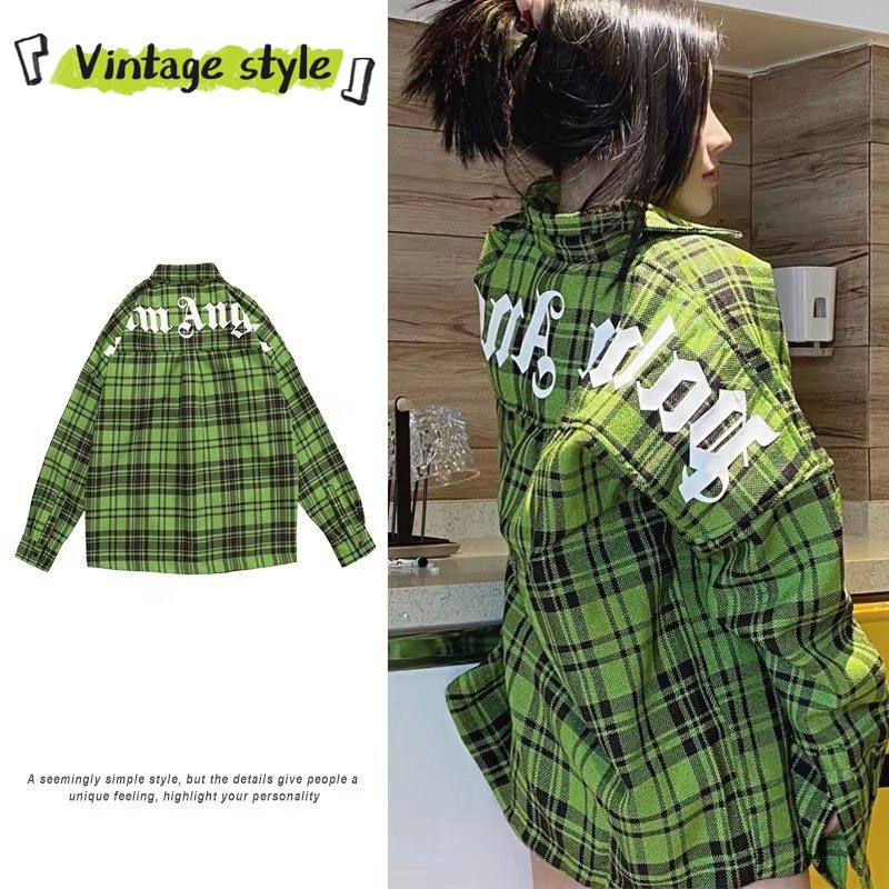 Phong cách vintage|Nam giới retro kẻ sọc hàng đầu đơn giản lỏng tay áo dài thiết kế in chữ chất lượng cao hàng đầu