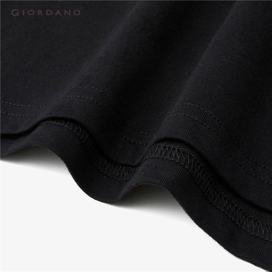 Áo thun GIORDANO 13093790 cotton dài tay thêu họa tiết thời trang dành cho nam