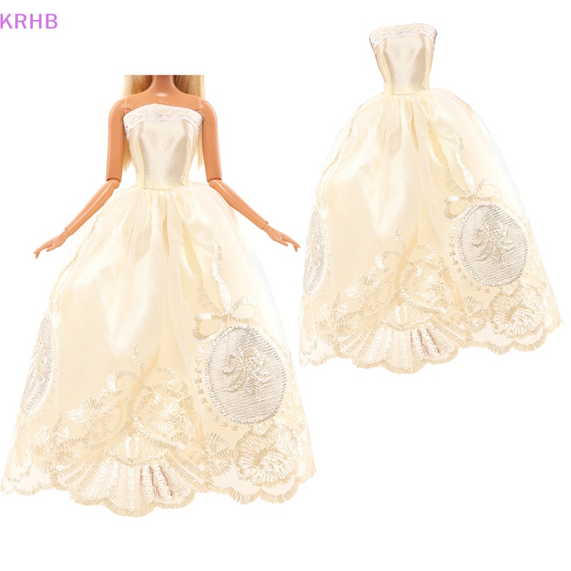 Krhb 1 cái 30 cm váy búp bê nửa gói ren váy lớn váy cưới búp bê váy quà tặng kỳ nghỉ mới