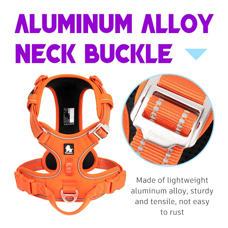 Truelove no pull pet harness dây đai cho chó có thể điều chỉnh với khóa tháo nhanh tay cầm mềm lưới thoáng khí phản quang cho chó