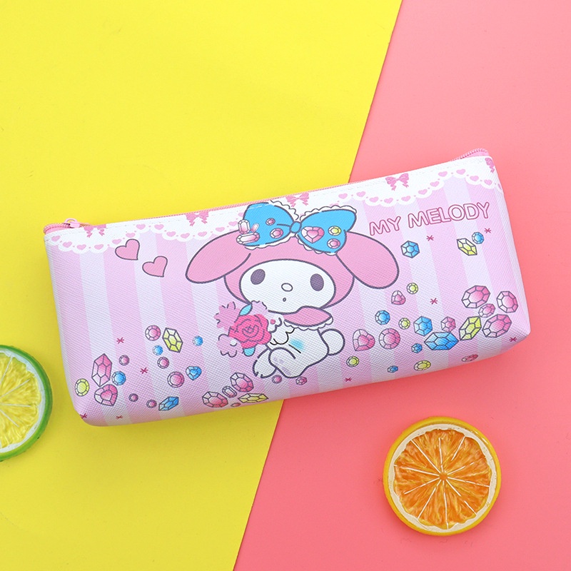 Sanrio Túi Đựng Bút Bằng pu Một Lớp Họa Tiết kuromi Dễ Thương Cho Bé Gái