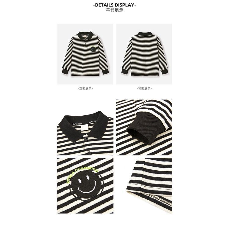 Áo sweater Tay Dài Họa Tiết Kẻ Sọc Phong Cách Hàn Quốc Thời Trang Cho Bé Trai