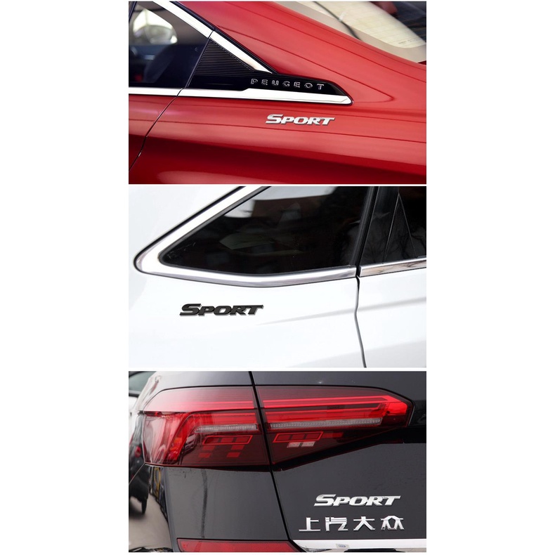 Miếng Dán SPORT 3D chữ liền chất liệu hợp kim Cá Tính Trang Trí ô tô, decal dán xe hơi
