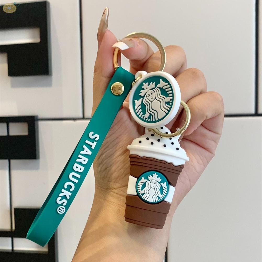 Móc khóa starbucks mặt dây chuyền gấu đáng yêu móc khóa cà phê phi hành gia túi gấu trang trí mặt dây chuyền