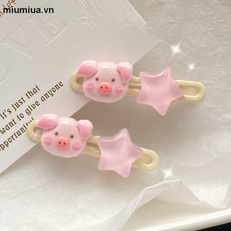 Miua🔮Kẹp Tóc Hình Ngôi Sao / Chú Heo Hồng Dễ Thương Xinh Xắn
