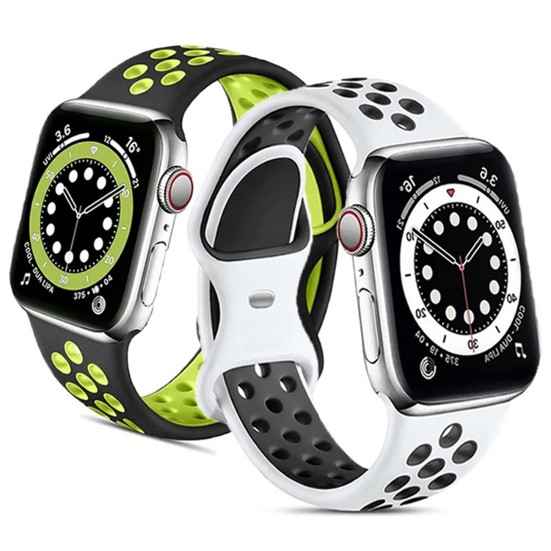 Đối với iwatch band ultra 49/45 / 44mm 41/40 / 38mm dành cho phụ nữ nam giới, dây đeo thay thế dây đeo tay thể thao bằng silicon mềm thoáng khí tương thích cho iwatch se series 7 6 5 4 3 2 1