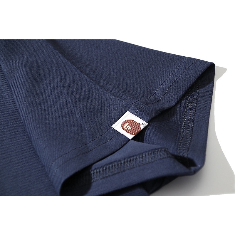 Áo Thun Cotton Tay Ngắn In Chữ BA-P-E Thời Trang Thể Thao Cho Nam Và Nữ