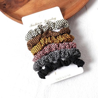 Set 4-6 Dây Cột Tóc Màu Trơn Đơn Giản Dành Cho Nữ