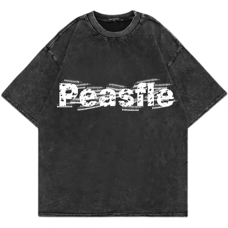 NRVP Áo Thun Đen 100% Cotton Tay Ngắn Dáng Rộng In Hoạ Tiết Độc Đáo