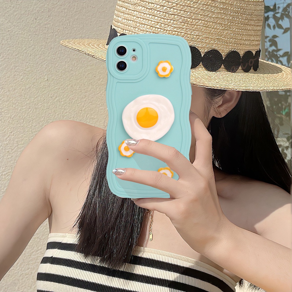 Ốp Điện Thoại Silicon Hình Quả Trứng 3D Cho iPhone 11 12 13 14 Pro MAX Plus Mini X XR XS MAX 6 S 7 8 Plus SE 2020 11Pro 12pro 13Pro