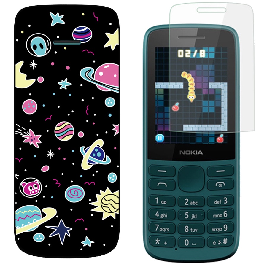 Ốp Điện Thoại TPU Silicone Mềm Họa Tiết Thời Trang Kèm Miếng Dán Màn Hình Nano Chống Cháy Nổ Cho Nokia 215 4G