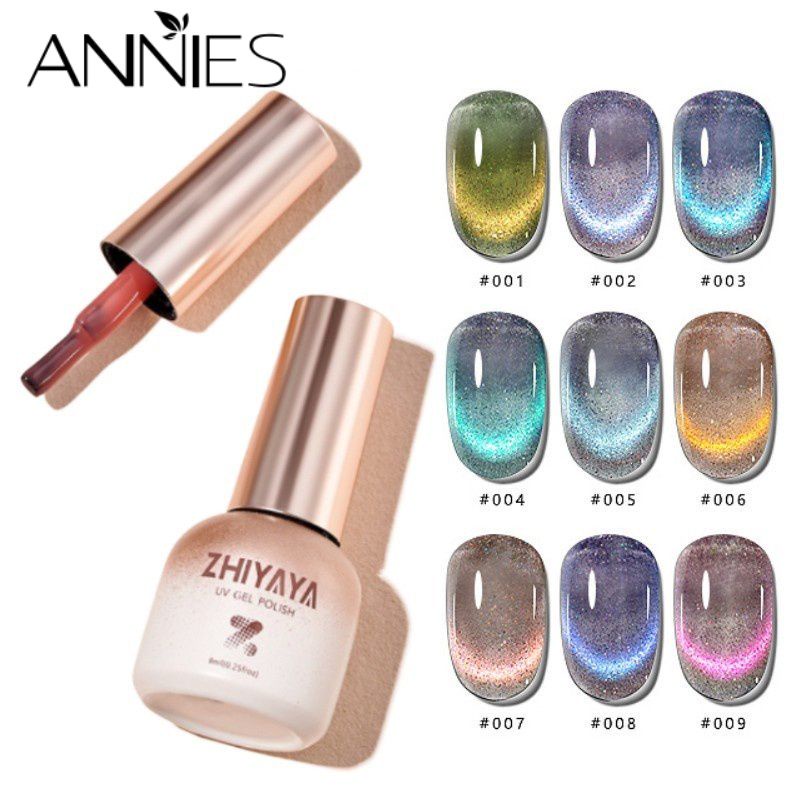 Gel sơn móng tay ANNIES tạo kiểu mắt mèo lấp lánh sấy khô bằng đèn thời trang thu đông