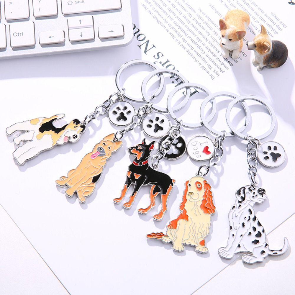 Aaron1 Móc Khóa Kim Loại Hình Chó Bull Sáng Tạo Trang Trí Xe Hơi