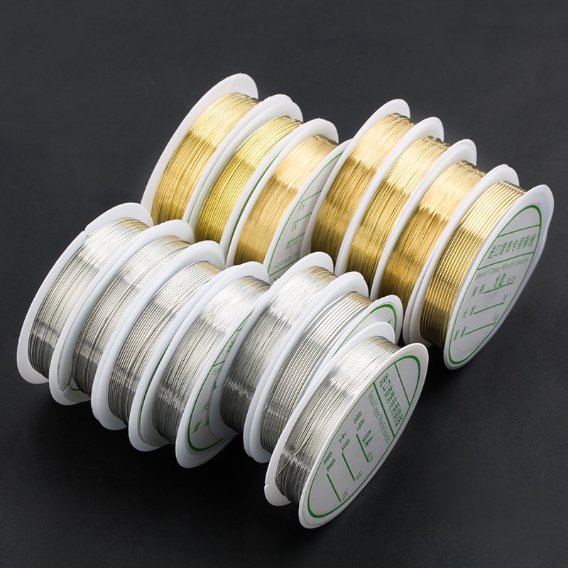 Cuộn Dây Đồng Mạ Vàng / Bạc 0.2-1mm Dùng Làm Trang Sức DIY