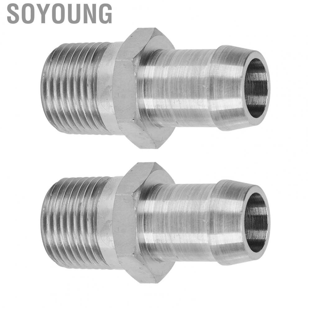 Soyoung 1/2in NPT To 5/8in Barb Connector  Deeper Threads Leakage Proof Heater Intake Manifold Adapter 2 Pcs Tight Connection Slip for Car