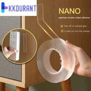 Băng Keo Hai Mặt 1/2/3/5M Băng Nano Miếng Dán Tường Chống Nước Tái Sử Dụng Băng Keo Trong Suốt Tự Dính Không Đánh Dấu Và Giặt Được KKDURANT