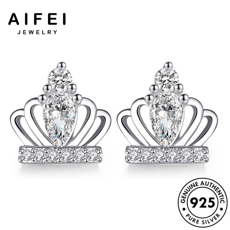 AIFEI JEWELRY khuyên thời tua quốc moissanite khí bạc thật tai sức chất xỏ trang bông vành vương phụ tròn 925 hàn kiện nữ Thời kim cương miện nguyên bản E79