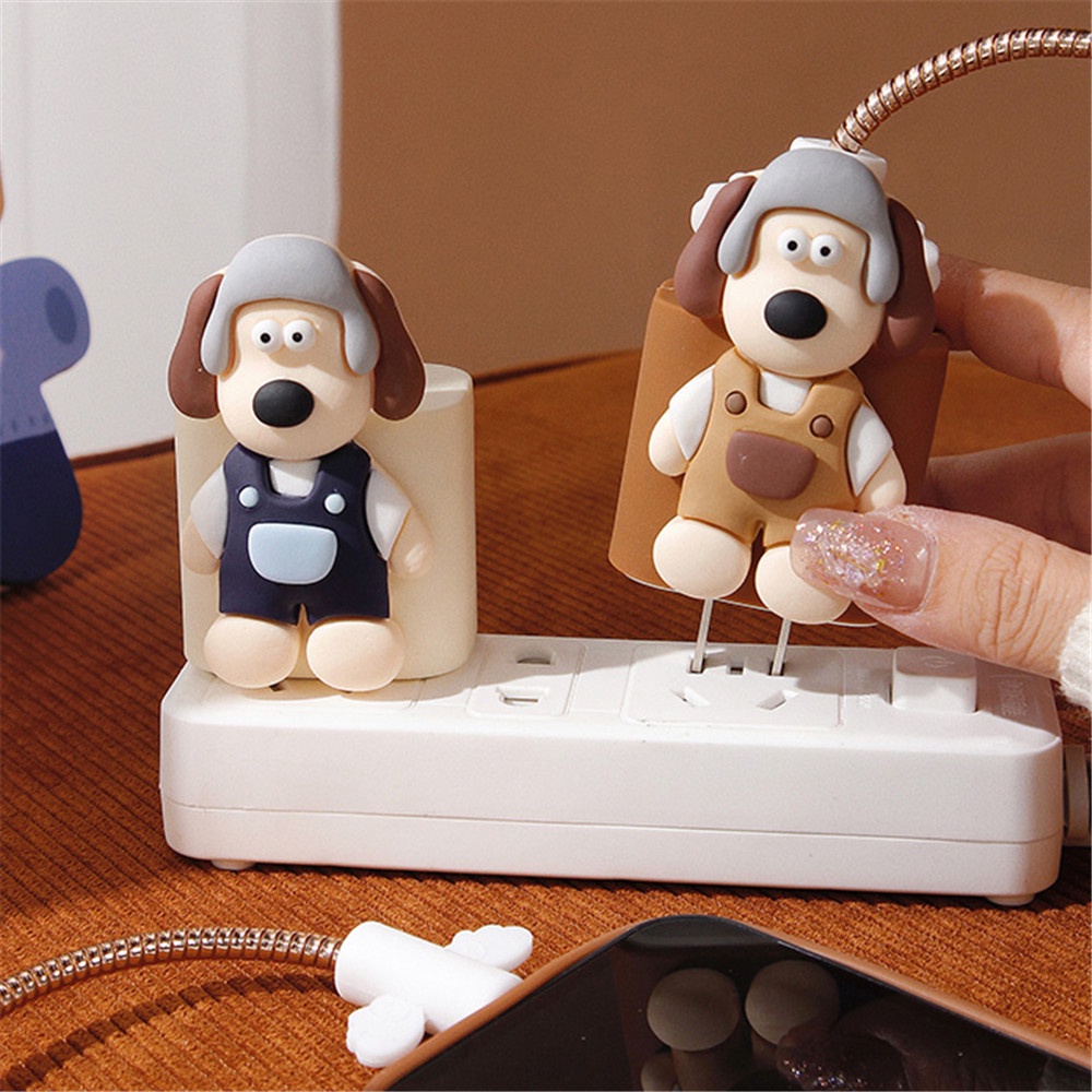 Vỏ Bọc Bảo Vệ Dây Cáp Sạc Iphone 18w / 20w Hình Chú Chó Master Dễ Thương