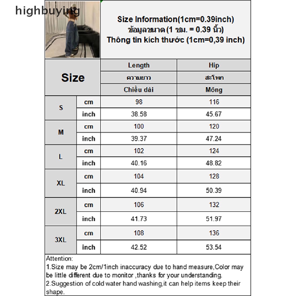 Quần Jean Dài Ống Rộng Phối Túi Lớn Phong Cách Hip Hop Đường Phố Cá Tính